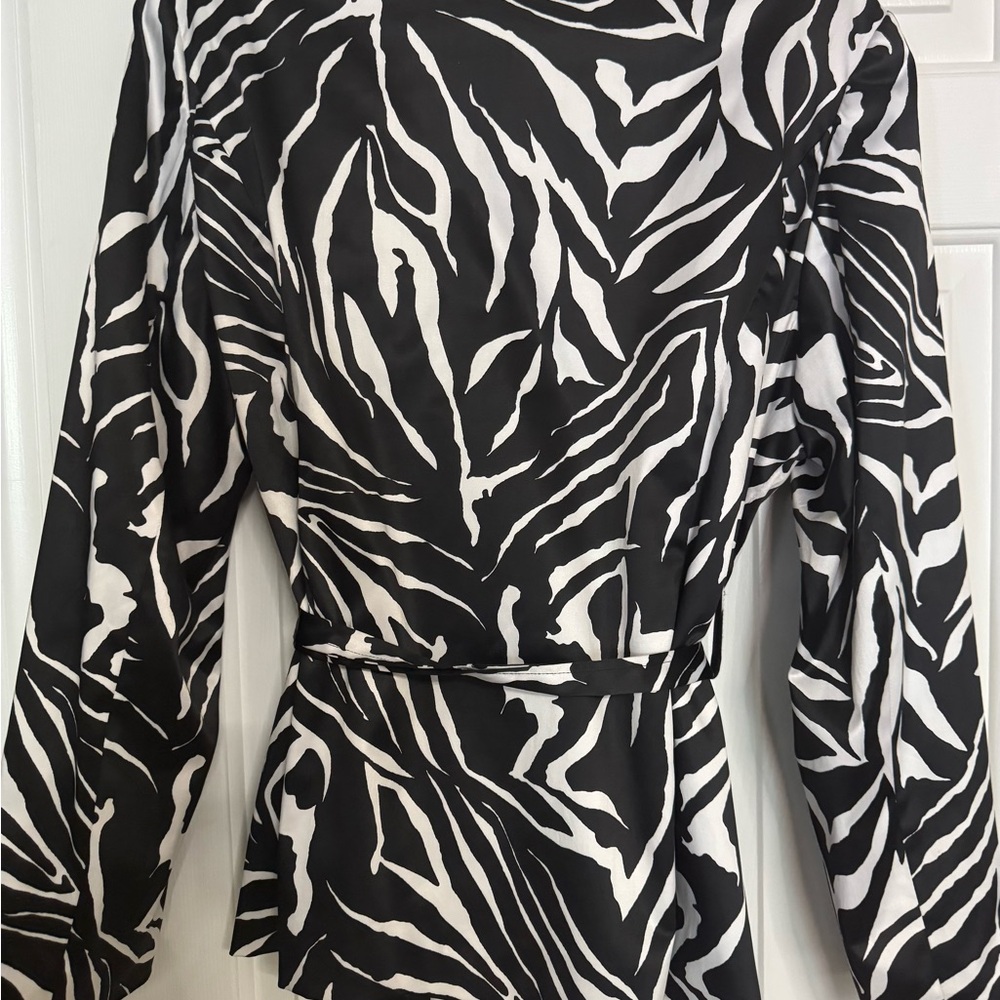Marina Luna Black and White Zebra Print Blazer - Picture 2 of 4